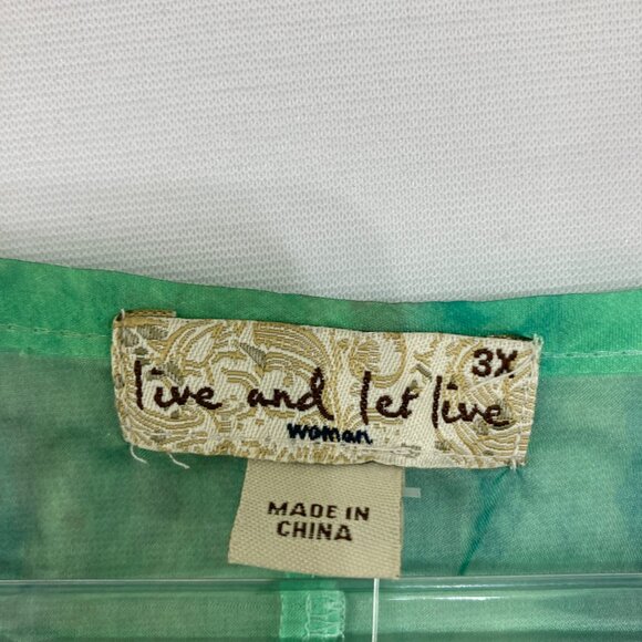 New Live and Let Live size 3X Green Blue Abstract Boho Layered Flowy Poncho Top - Picture 2 of 9